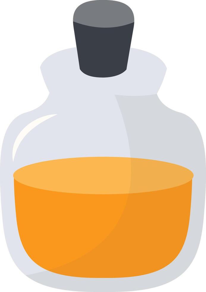 Magic Bottle Potion with Liquid. Isolated on White Background. Illustration in Cartoon Design Concept. vector