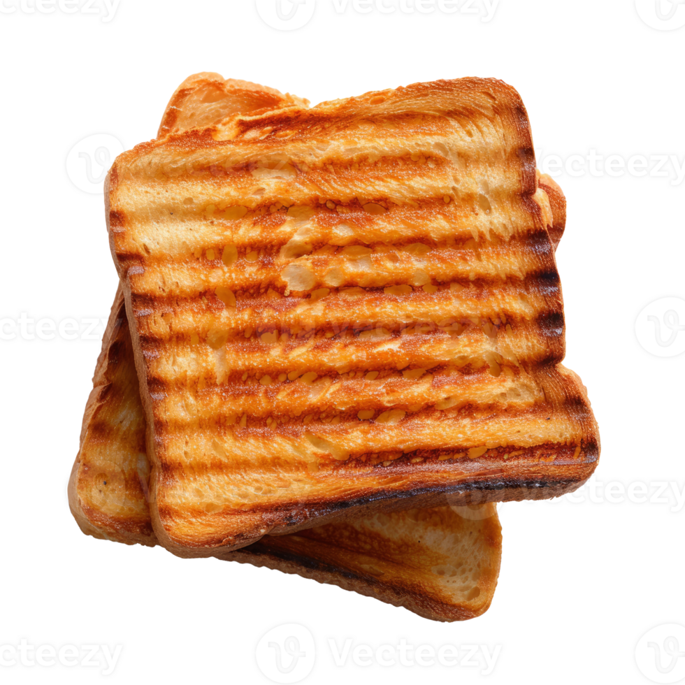 Charred toasted bread with grilled marks png