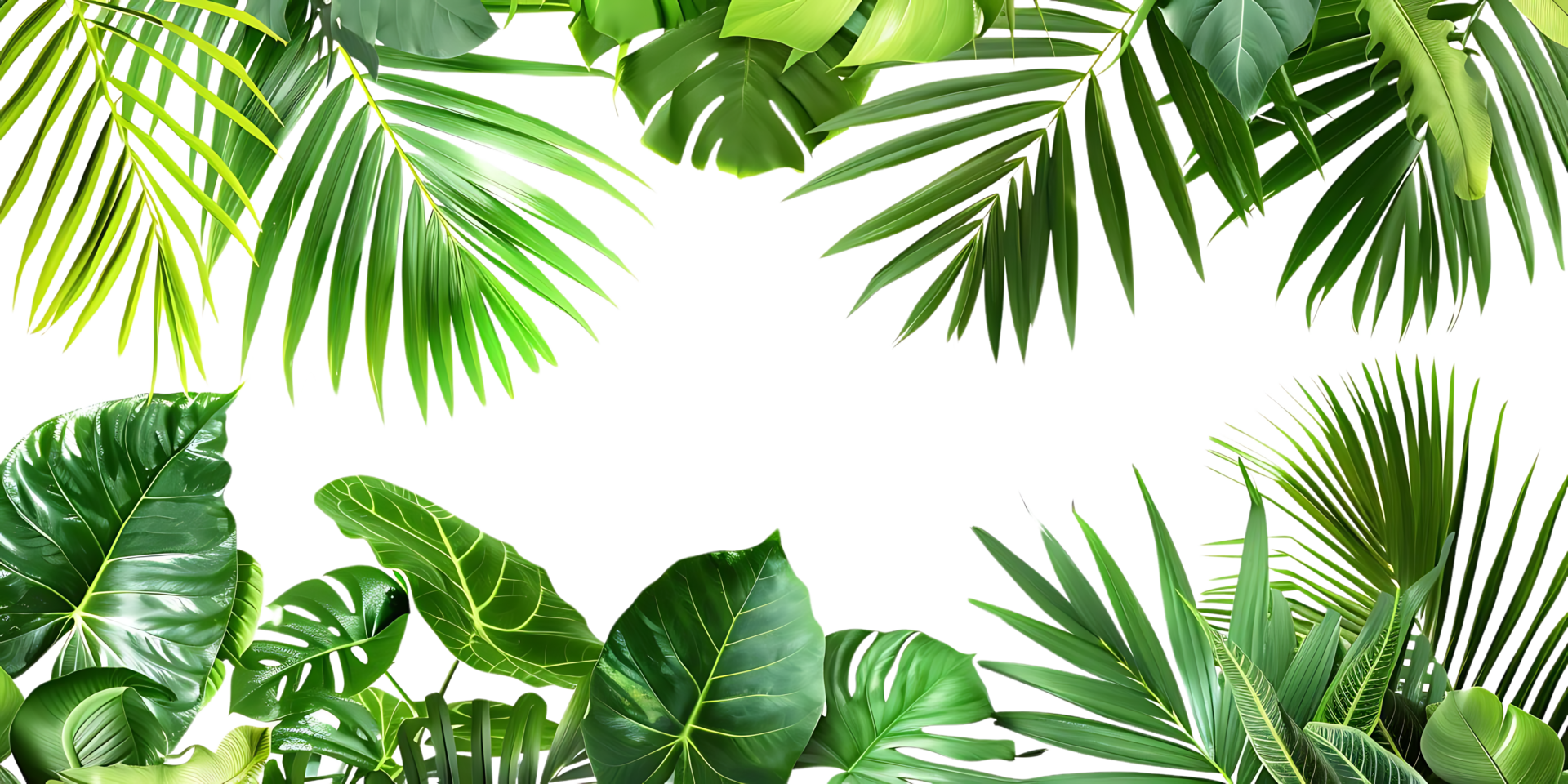 Tropical Green Leaves Abstract Background Illustration png