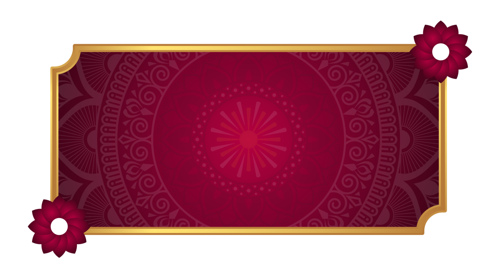 Luxury golden red islamic royal title frame arabic style text box banner clipart png
