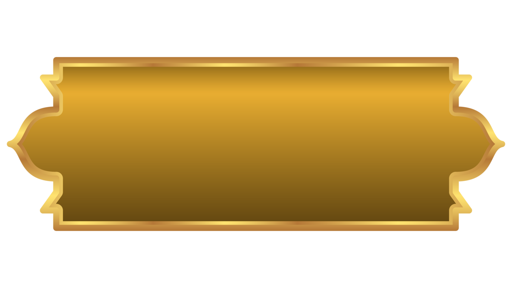 Luxury golden set arabic islamic banner title frame text box in transparent background png