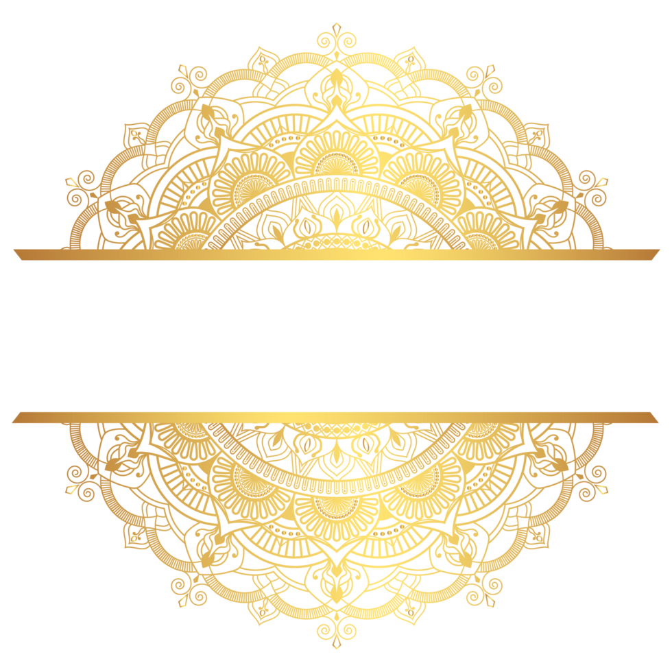 Gold vintage frame for title with mandala islamic invitation wedding card png