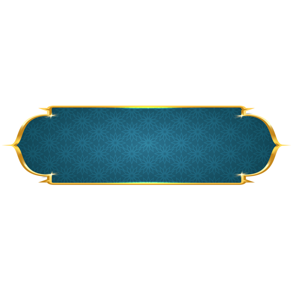 luxury golden arabic islamic banner pattern title frame text box transparent background png