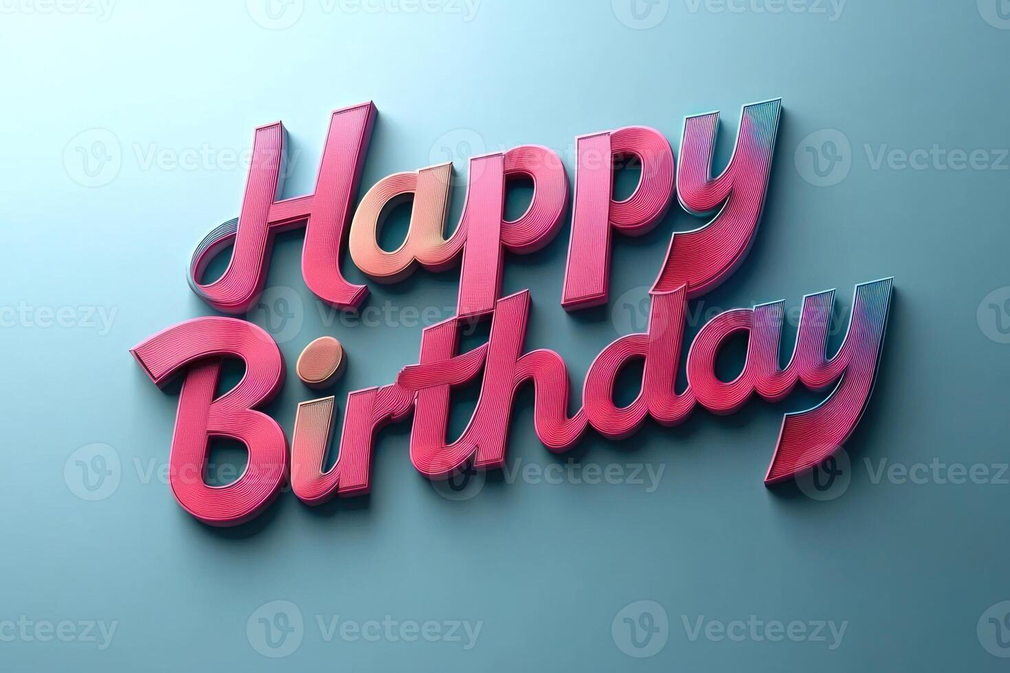Bright and vibrant birthday greeting designed in playful three-dimensional letters photo