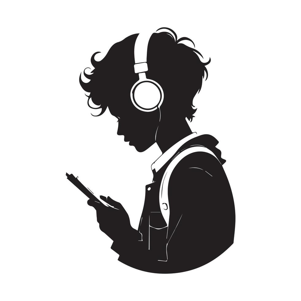 Students silhouette with white Background. Back to School, celebrating a new school year vector