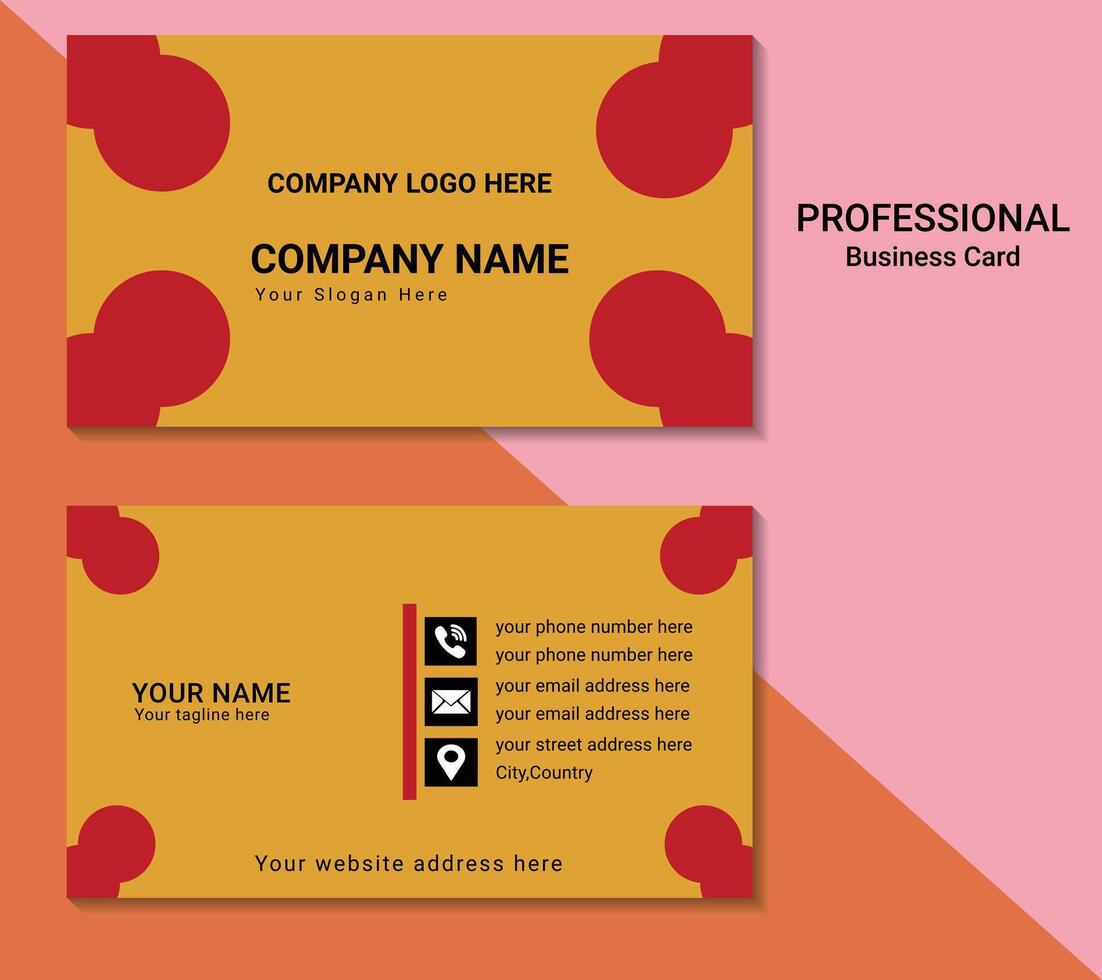 Professional Business Card Design for personal and corporate use. vector