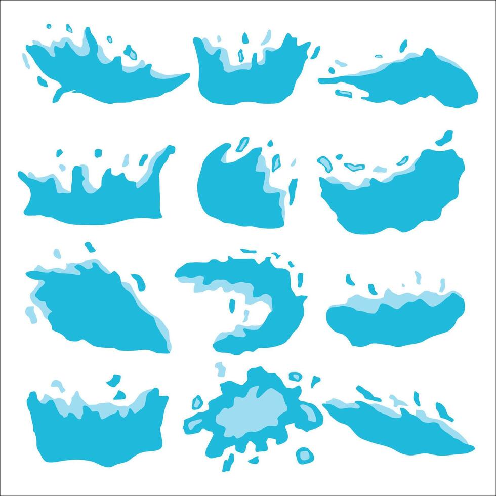 water splash set vector