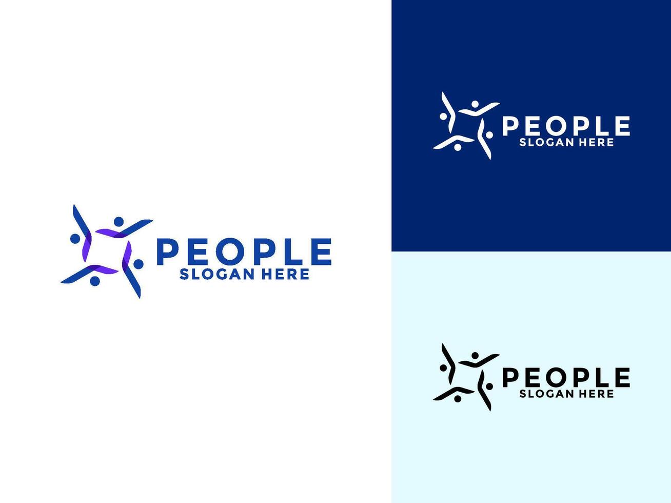 People logo design, human community logo template. symbol for teamwork, social group, community. vector
