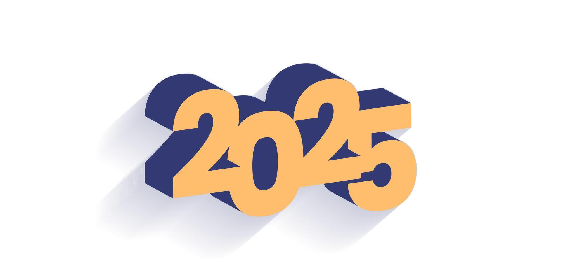 Happy new year 2025 logo template design vector