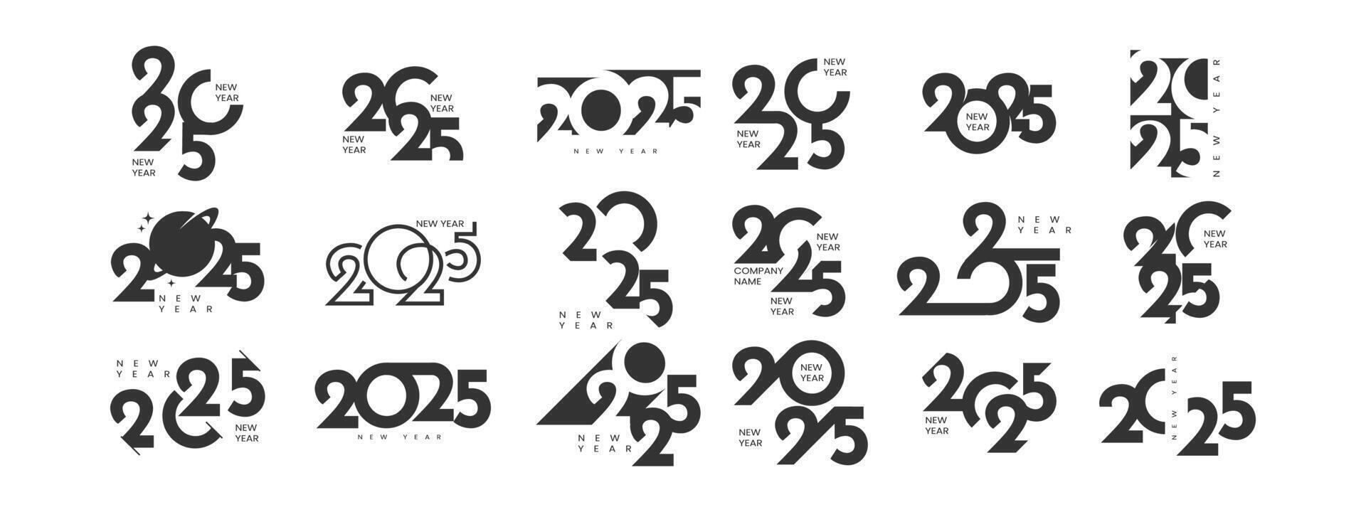 Happy new year 2025 logo template design vector
