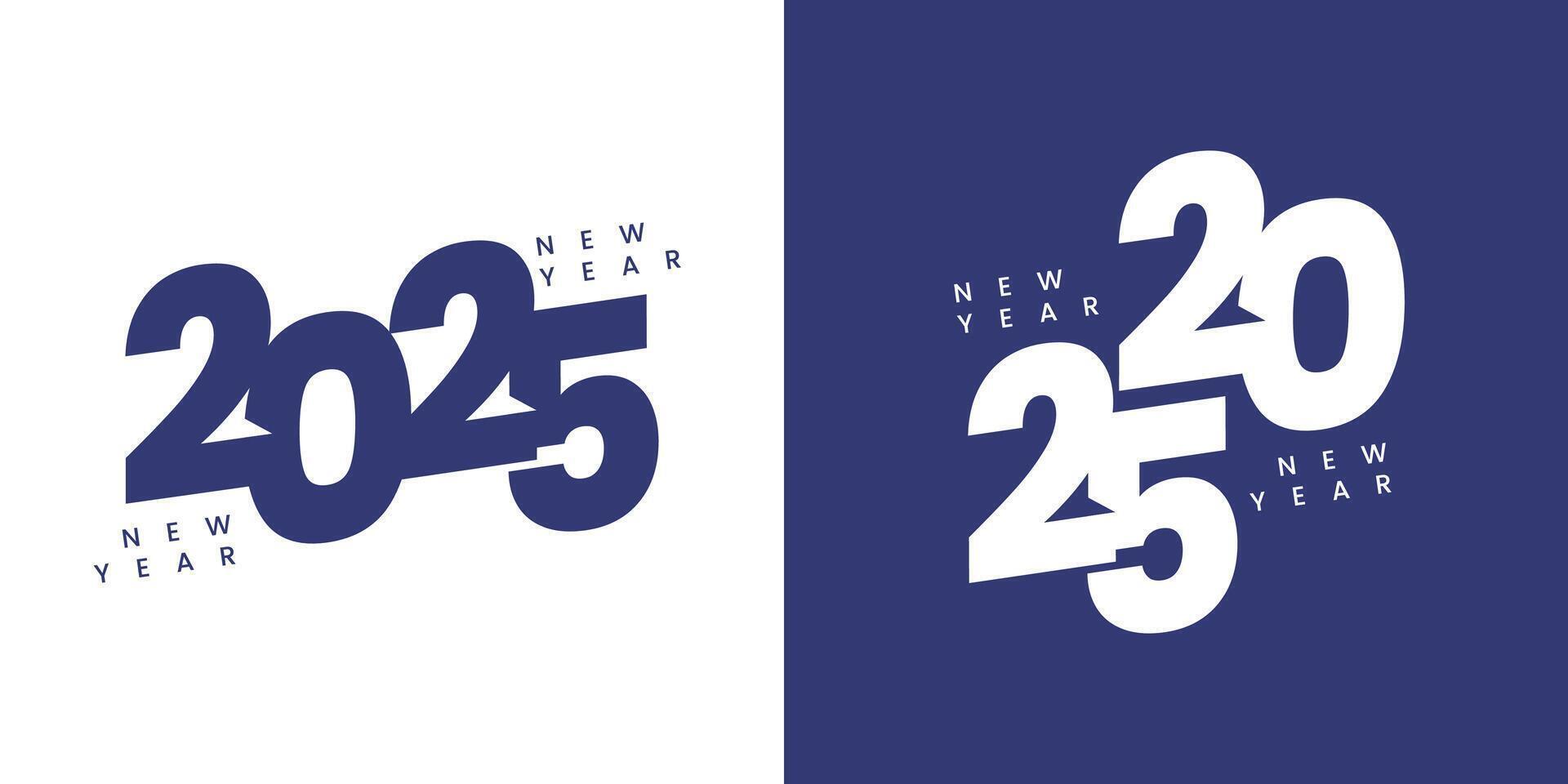 Happy new year 2025 logo template design vector