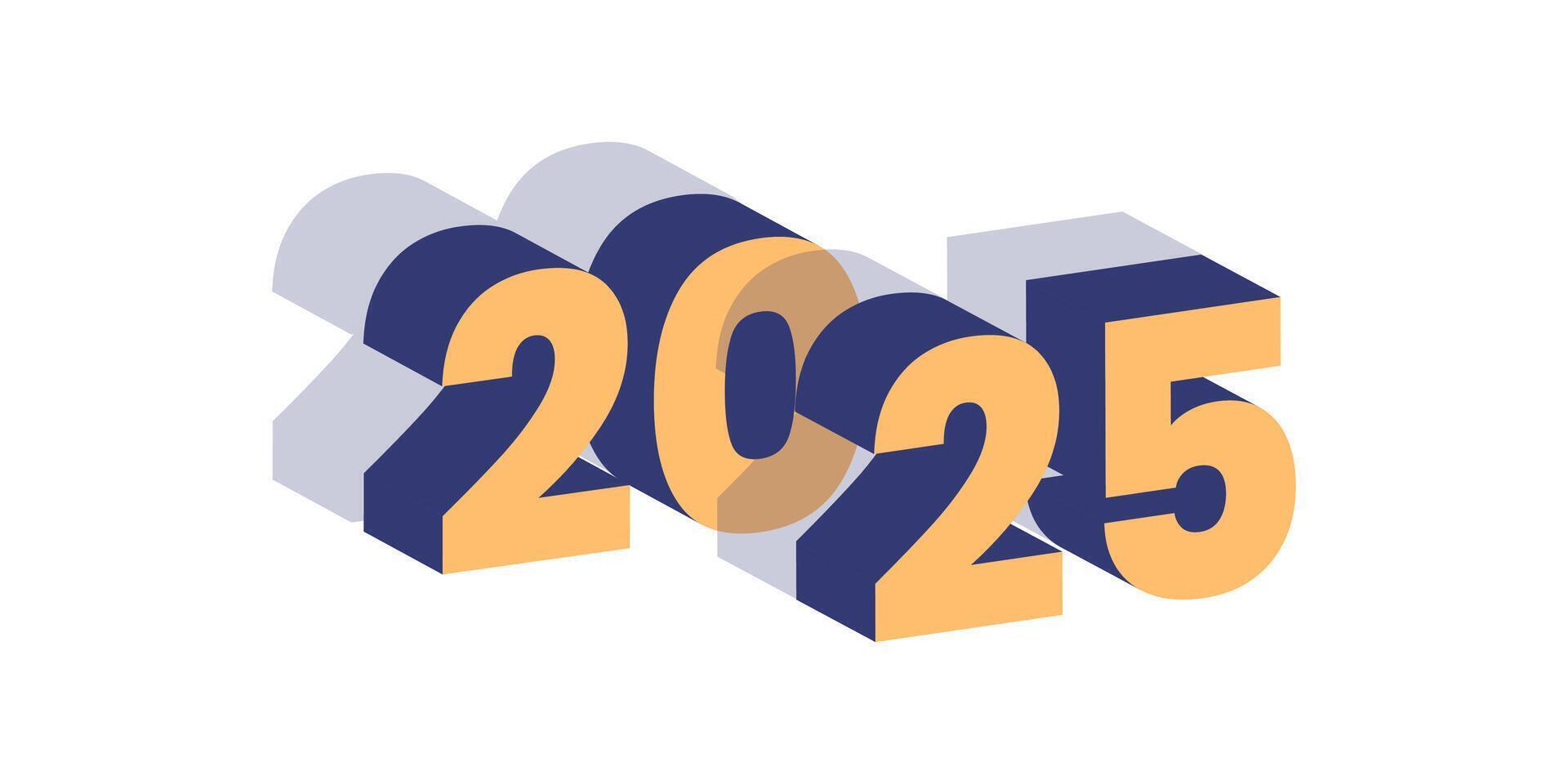 Happy new year 2025 logo template design vector