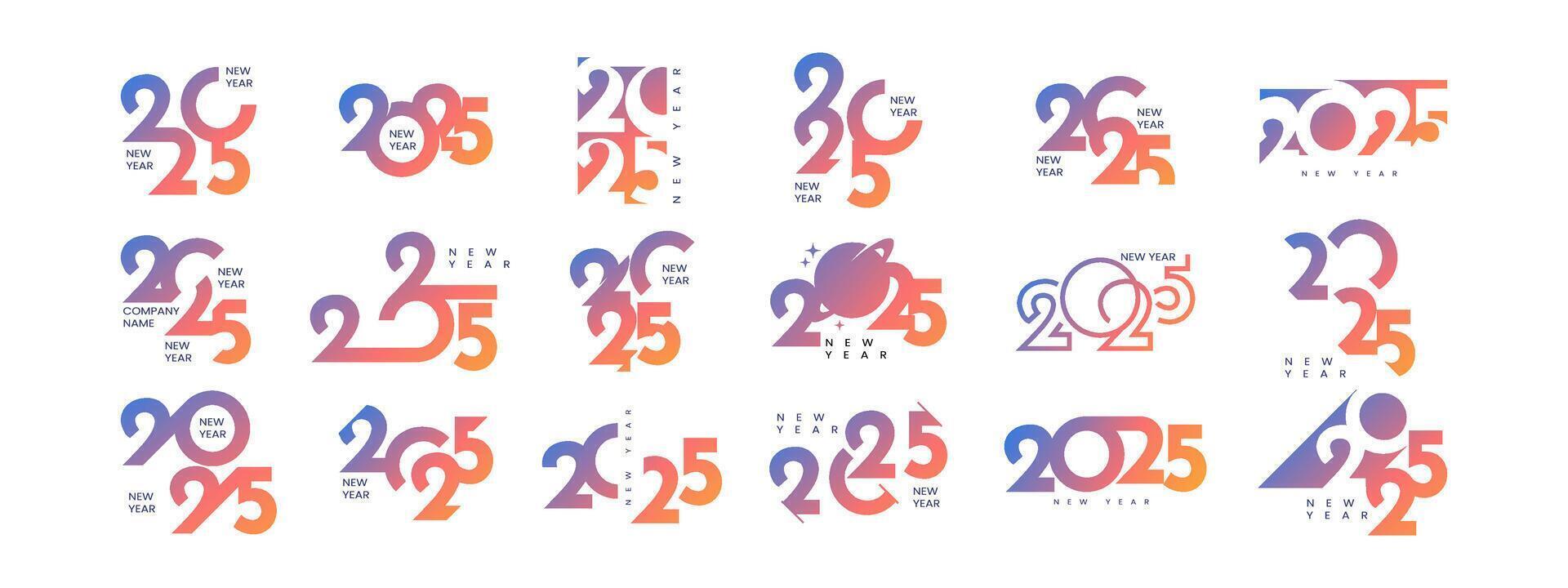 Happy new year 2025 logo template design vector