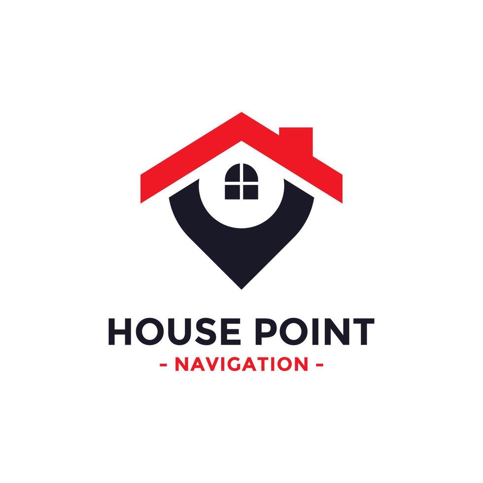 House point logo . Pin icon with home combination. Creative gps map point location symbol concept. vector