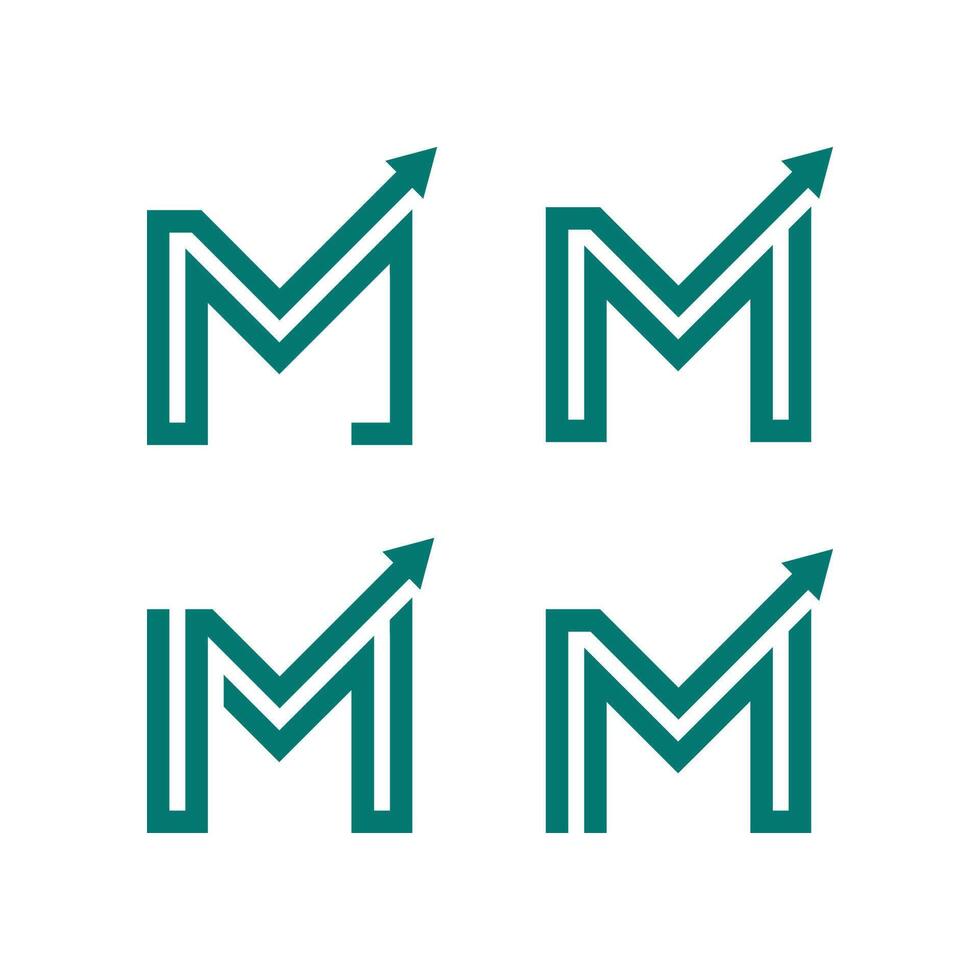 Set of Letter M logo for Market Finance, icon design template elements vector