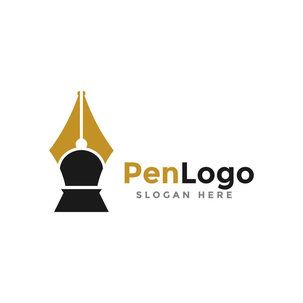 Pen logo , icon, symbol, education illustration design template. vector