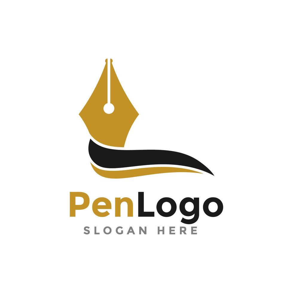 Pen logo , icon, symbol, education illustration design template. vector