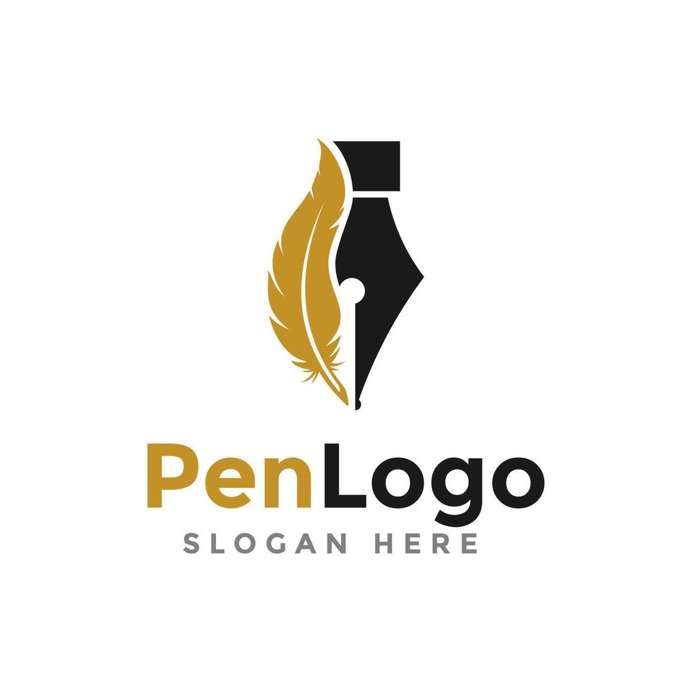 Pen logo , icon, symbol, education illustration design template. vector