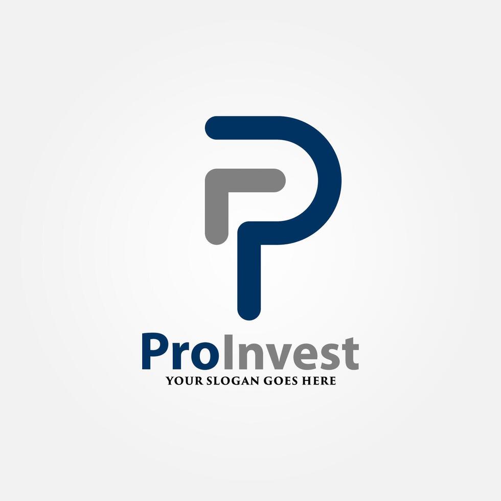 Letter P logo for Market Finance, icon design template elements vector