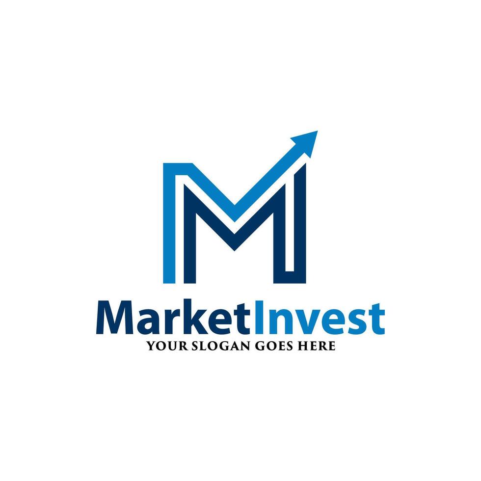 Letter M logo for Market Finance, icon design template elements vector