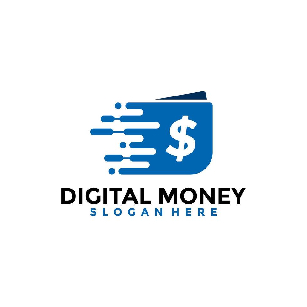 Fast Money Digital Transaction Logo Design Template. Fast Wallet Logo . vector