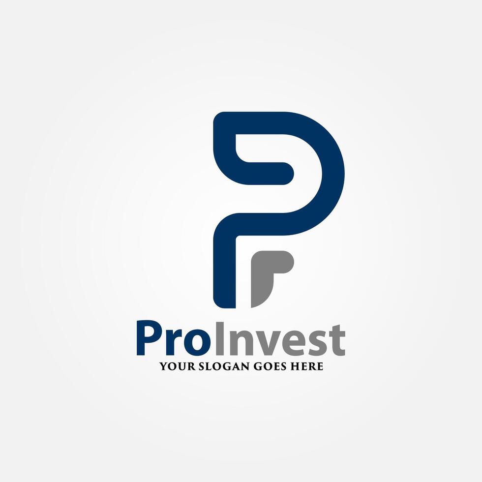 Letter P logo for Market Finance, icon design template elements vector