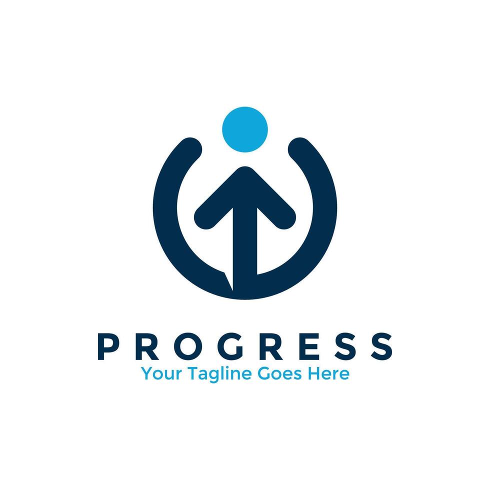 Man Logo Template Design. Creative arrow up sign for growth and success concept. illustration vector