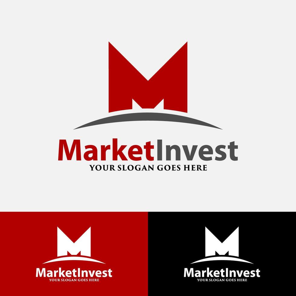 Letter M logo for Market Finance, icon design template elements vector