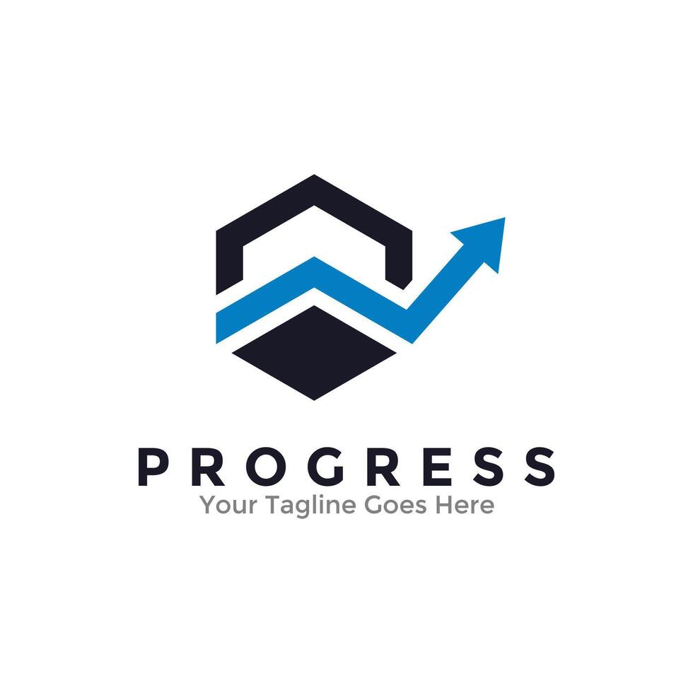 Progress Logo Template Design. Business marketing finance logo. illustration of arrow up sign for growth and success concept. vector