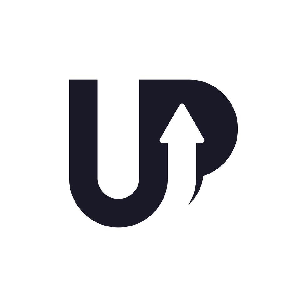 UP Logo Template Design Concept. Letter U and P logo with arrow combination. vector