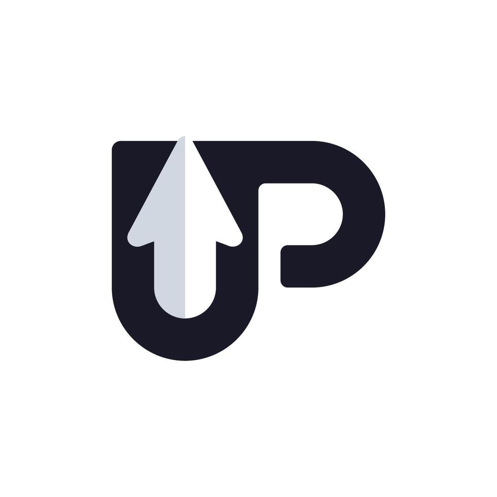 UP Logo Template Design Concept. Letter U and P logo with arrow combination. vector