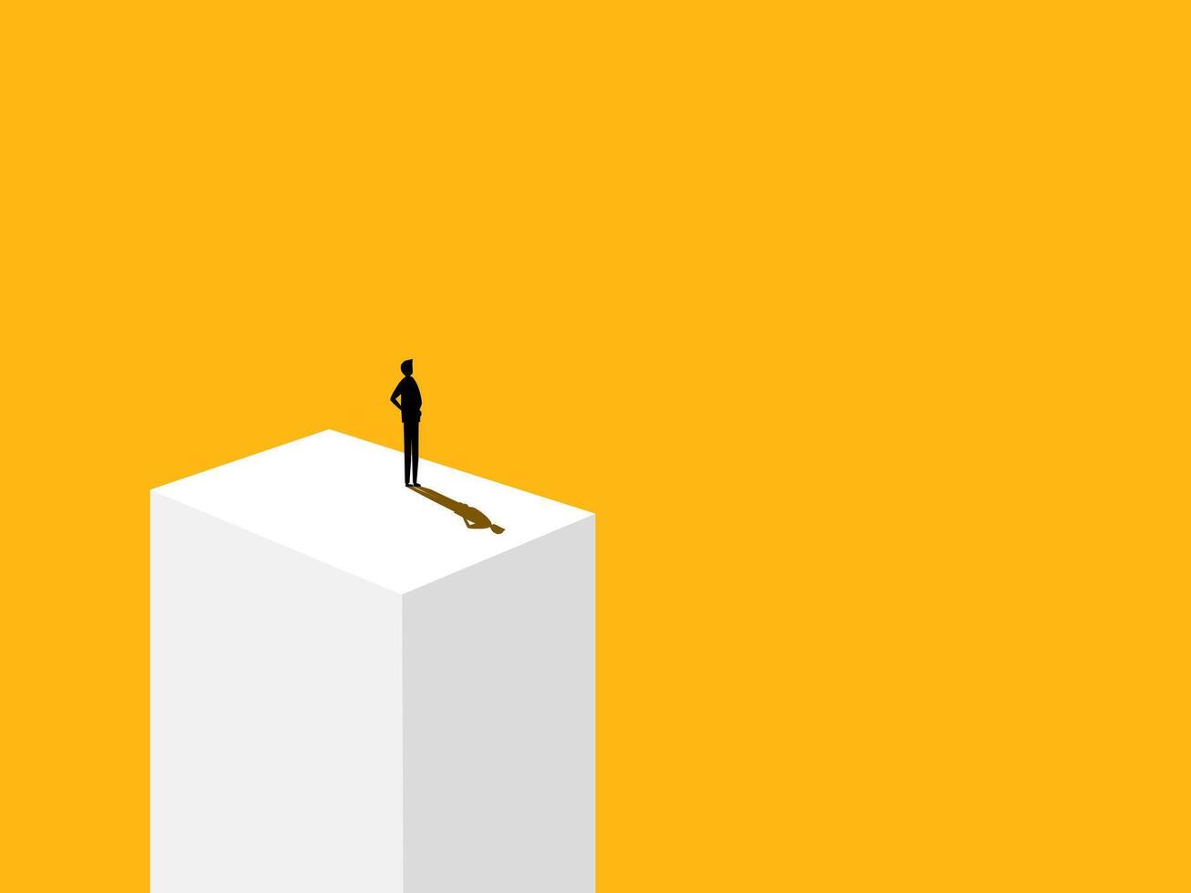 Success. Ambitious businessman stands on top vector