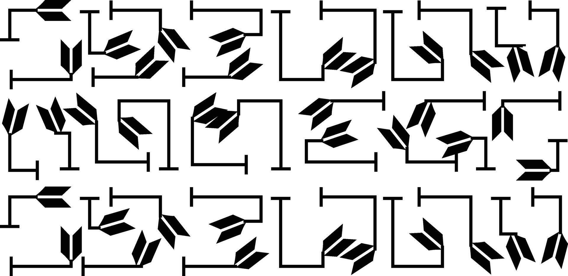 Abstract set of way direction arrow. Collection of way sign, Road navigation arrows, direction mark, crossroad symbol, arrow set illustration vector