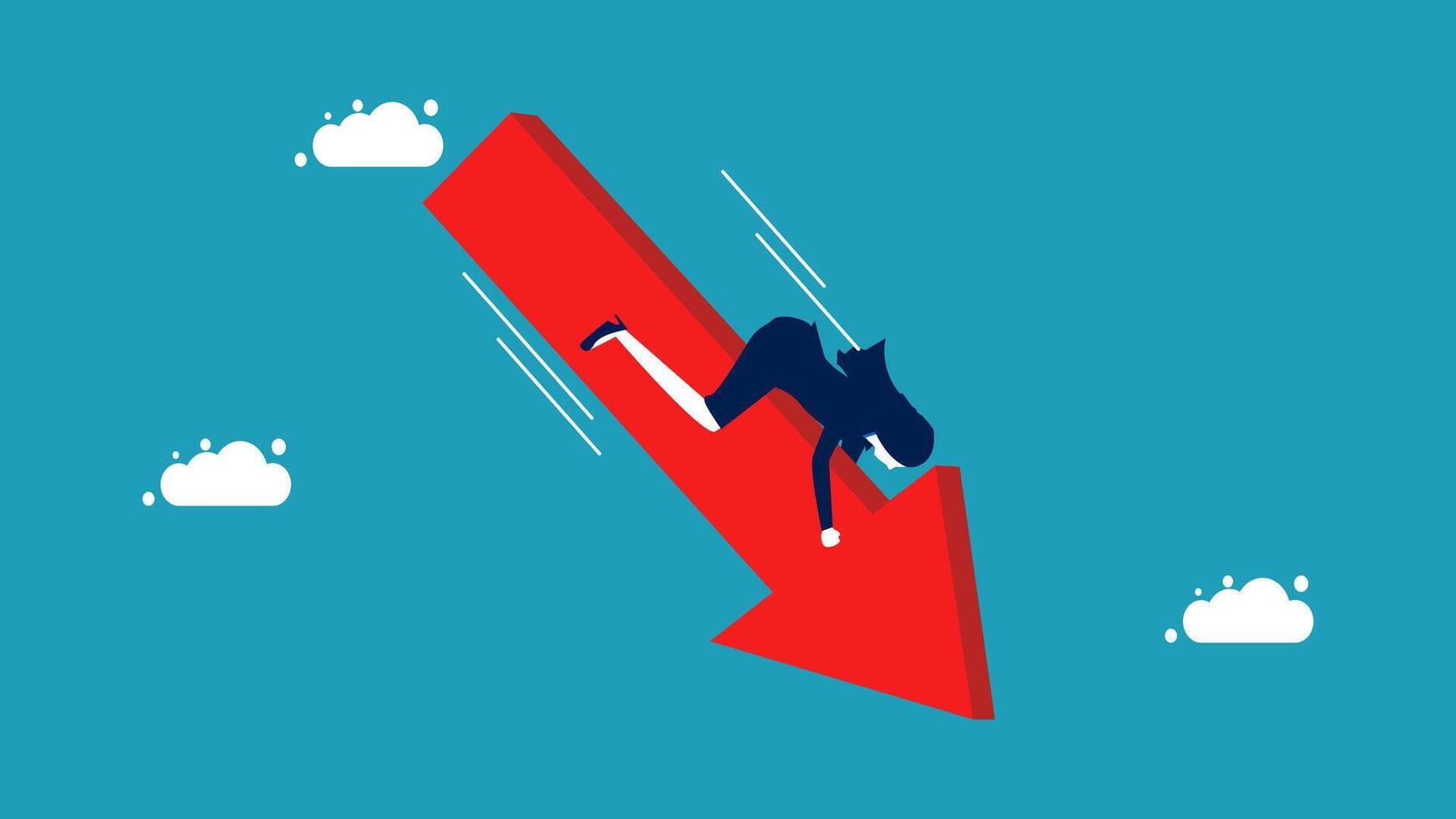 a man falling off of an arrow vector