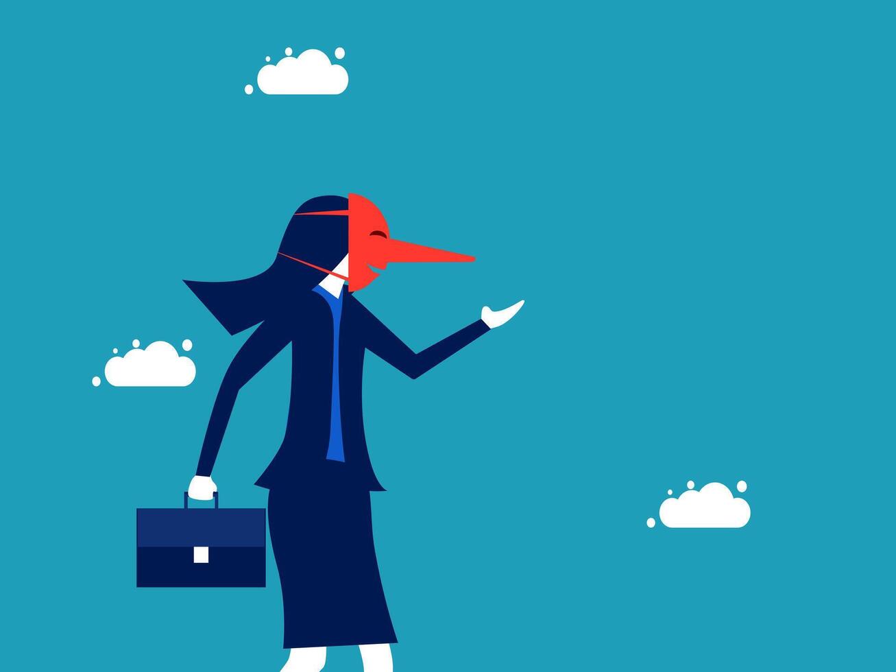 a woman in a business suit with a red nose and a briefcase vector