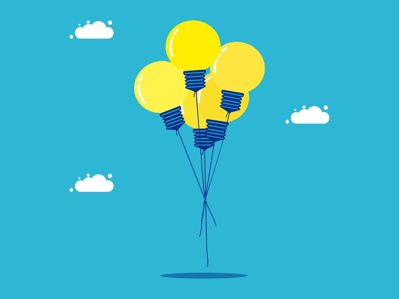 bunch of light bulbs with clouds vector