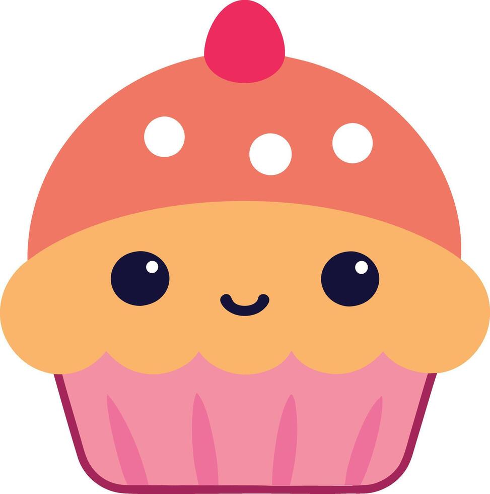 Adorable Cute Cartoon Muffin Illustration vector