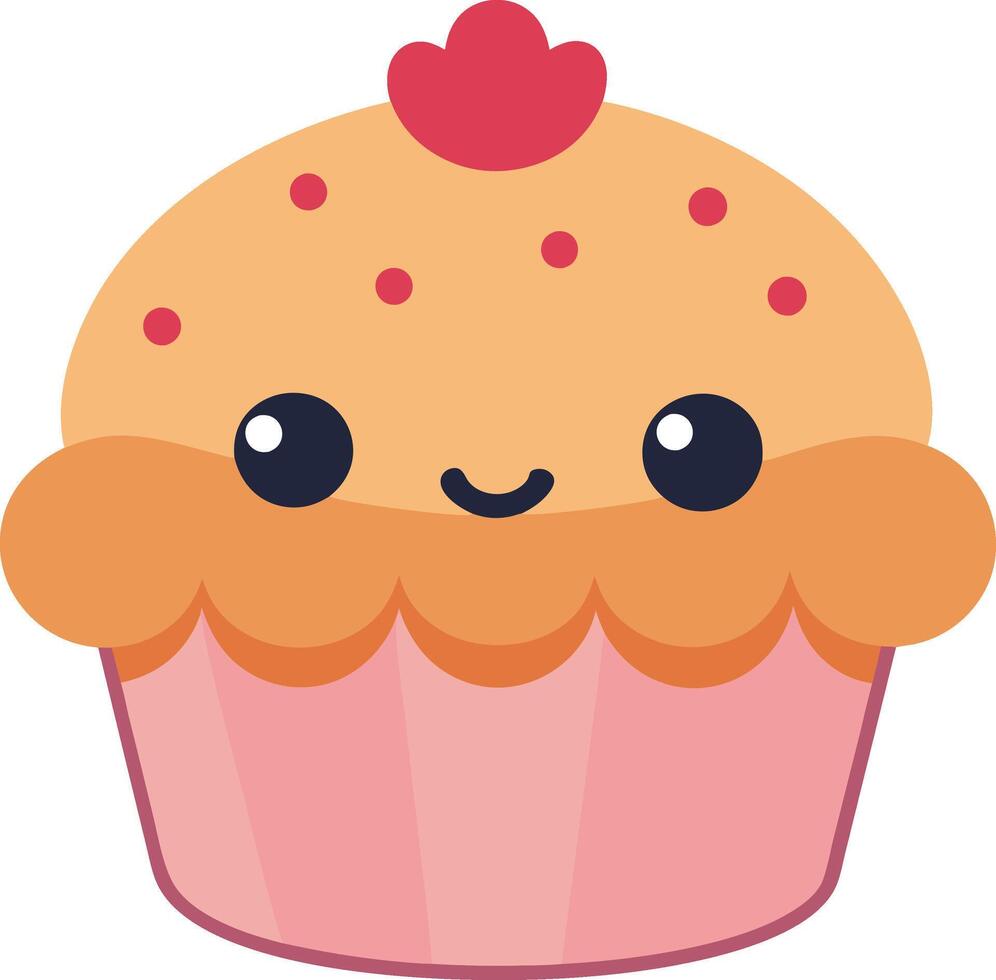 Adorable Cute Cartoon Muffin Illustration vector