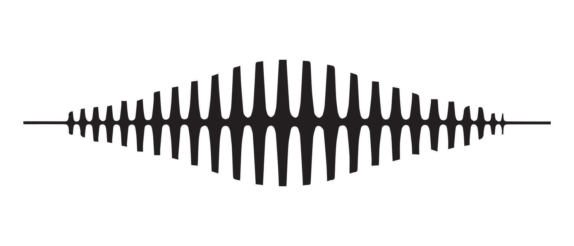 Sound wave audio black icon noise play volume design. vector