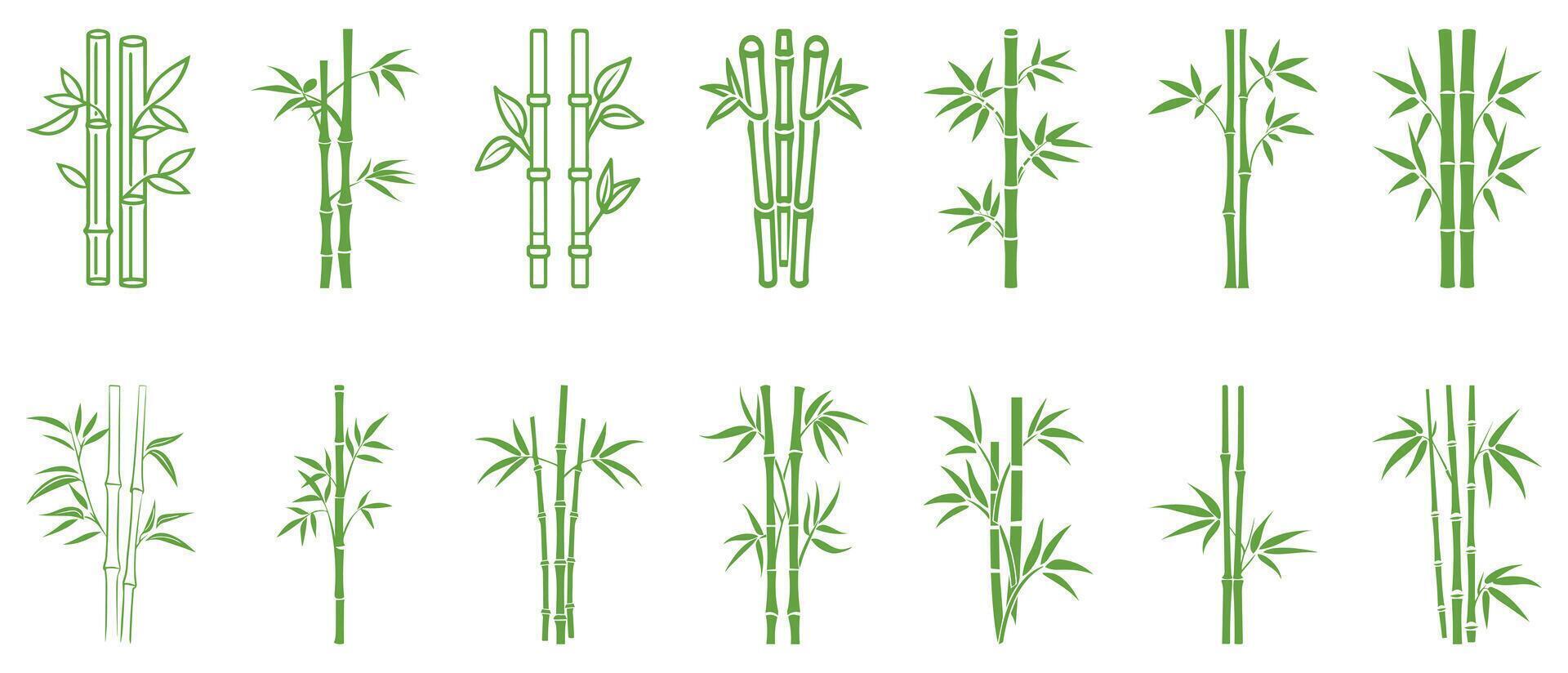 Bamboo leaves icon over white background, silhouette style, illustration vector
