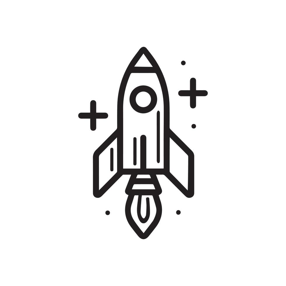 Spaceship icon set design symbol of science and technology. vector