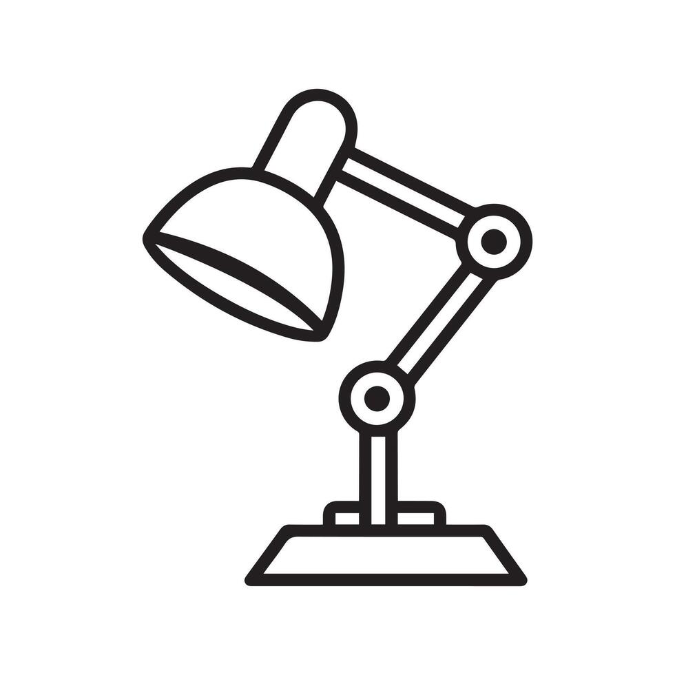 Table lamp light icon outline bright bulb design. vector