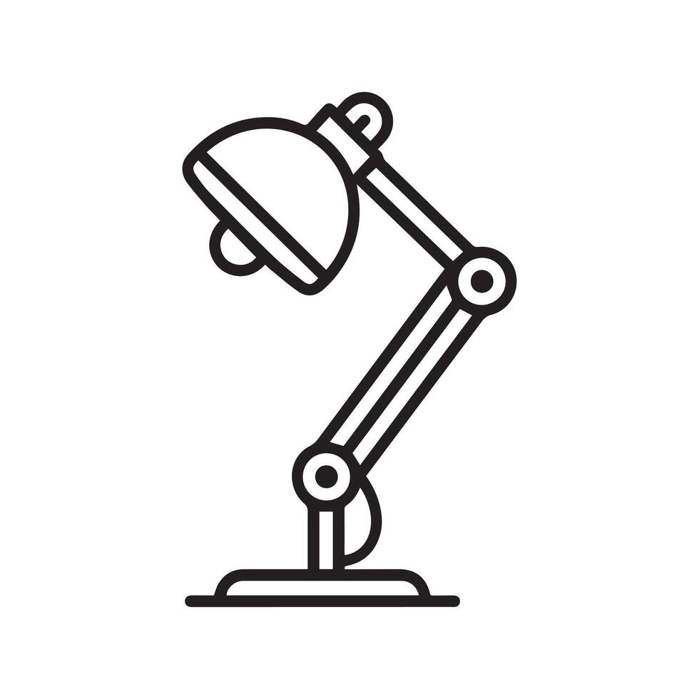 Table lamp light icon outline bright bulb design. vector
