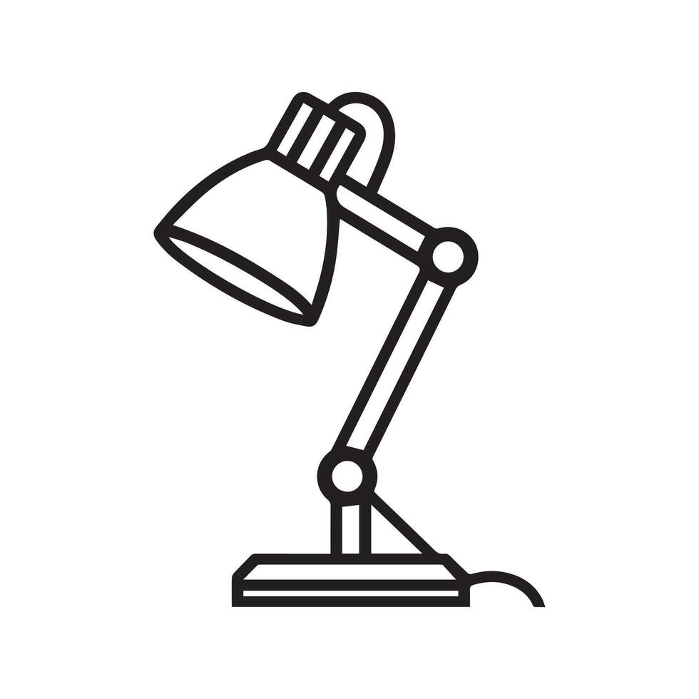 Table lamp light icon outline bright bulb design. vector
