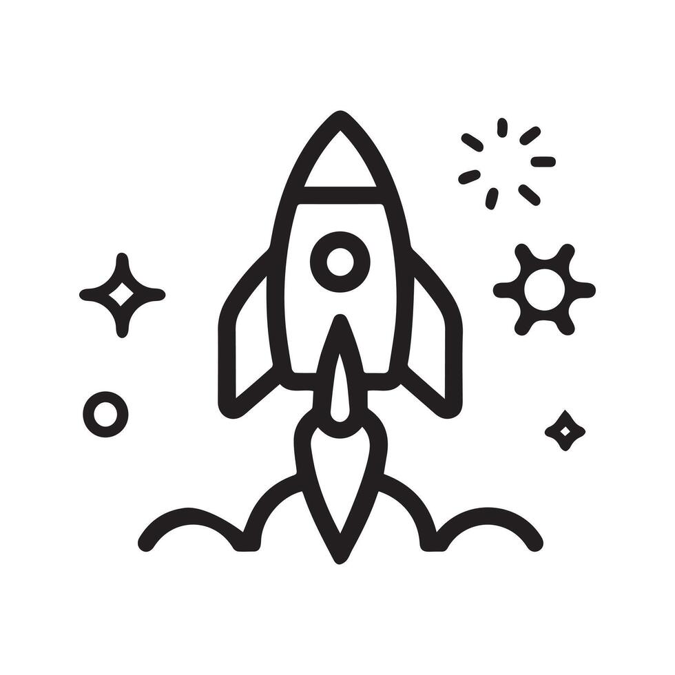 Spaceship icon set design symbol of science and technology. vector