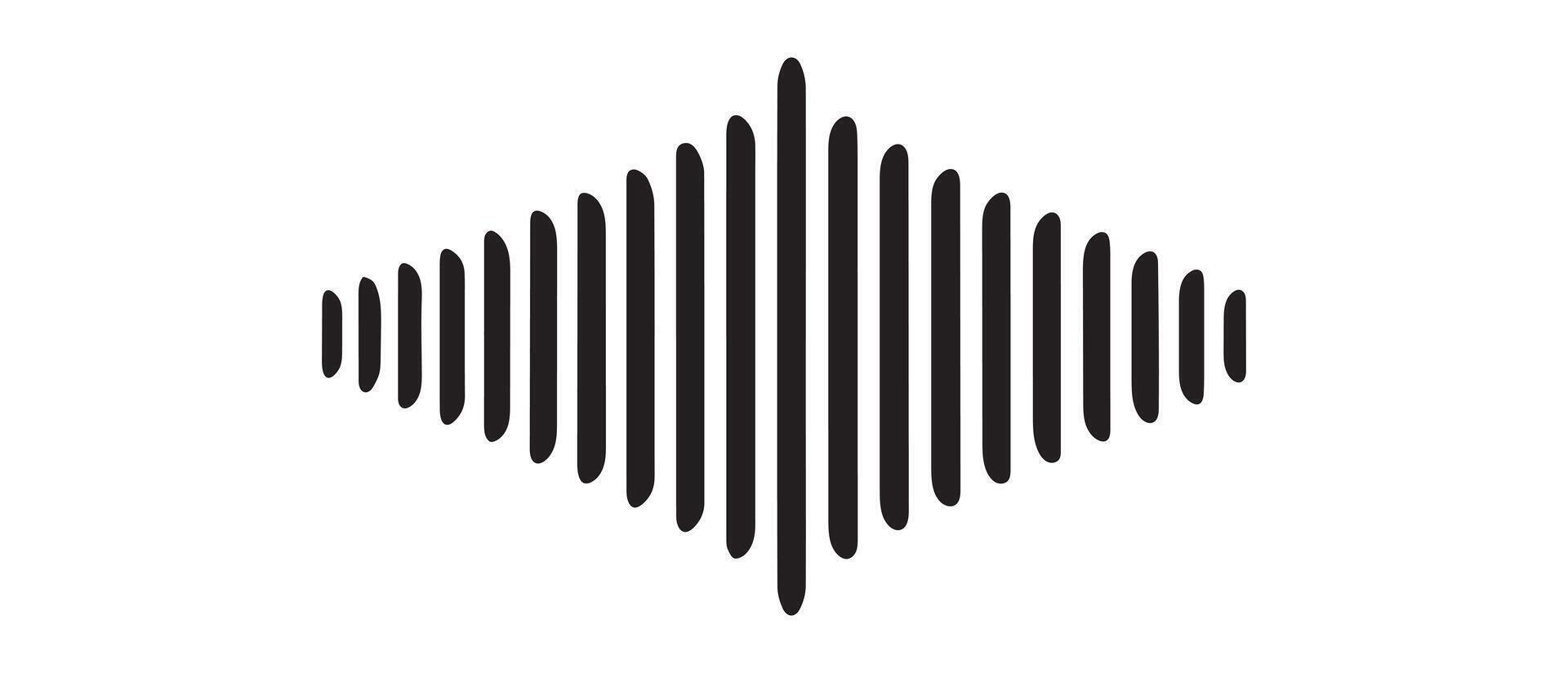 Sound wave audio black icon noise play volume design. 48748612 Vector