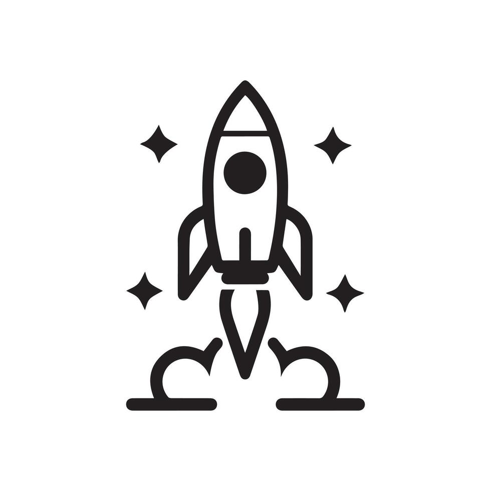 Spaceship icon set design symbol of science and technology. vector