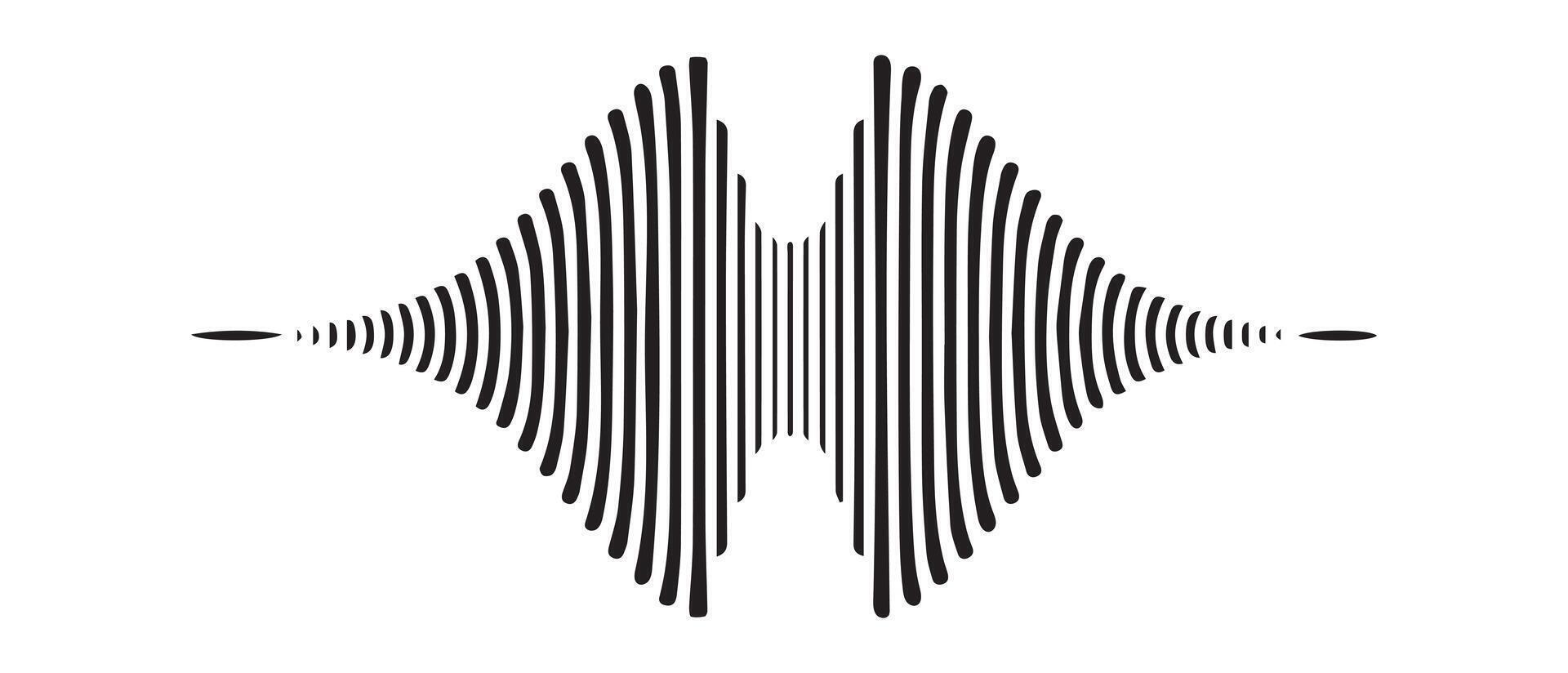 Sound wave audio black icon noise play volume design. vector