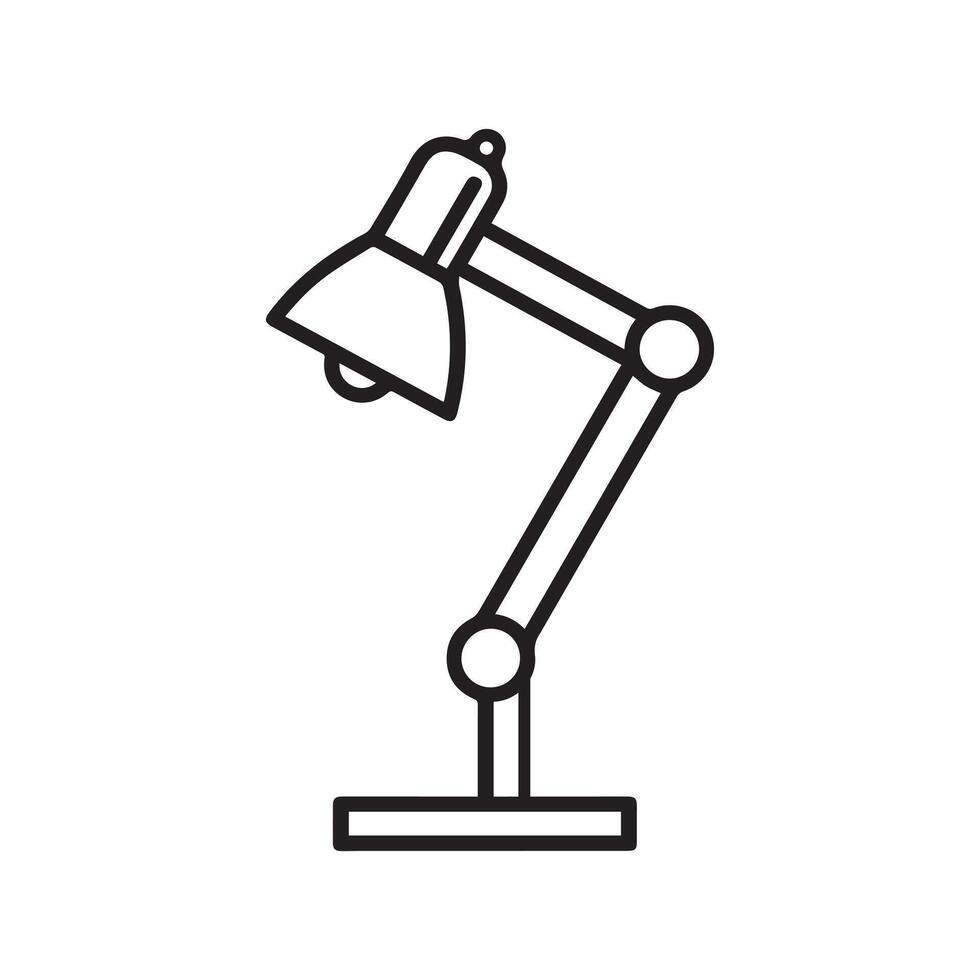 Table lamp light icon outline bright bulb design. vector