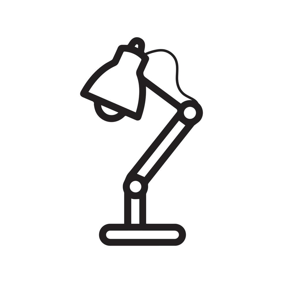 Table lamp light icon outline bright bulb design. vector